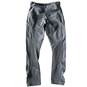 Lululemon Speed Crop Ruched Mesh‎ Insert Leggings Gray - Women’s Size 6